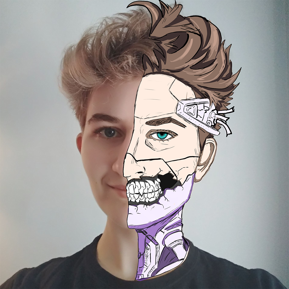 a bit painted over picture of me